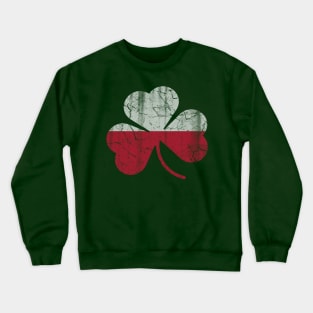 Polish Irish Flag Shamrock St Patricks Day Crewneck Sweatshirt